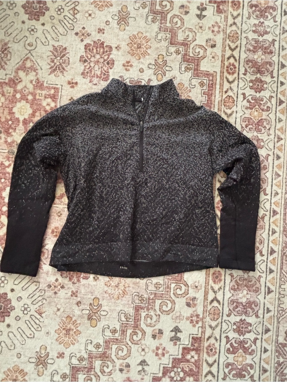 lululemon athletica Black Speckled Half-Zip Pullover